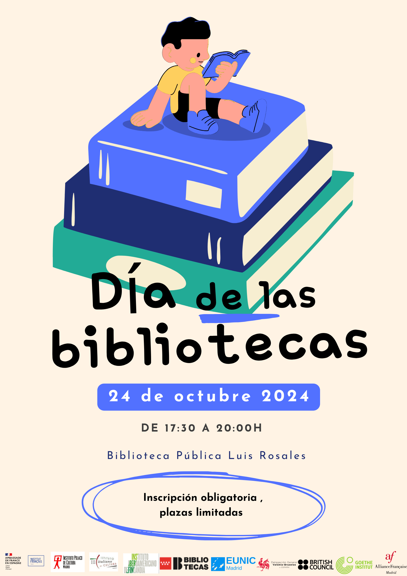 cartel día de las bibliotecas