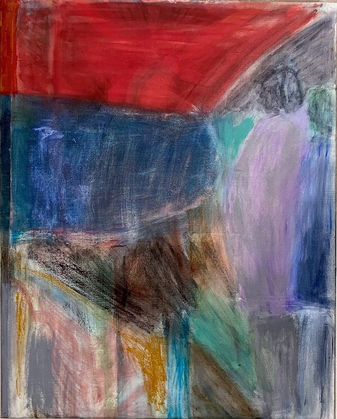 pintura de Liisa Karintaus en tonos fríos